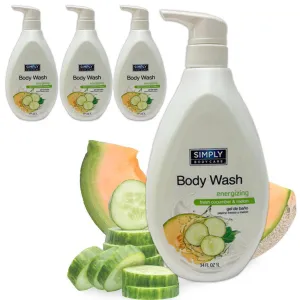 4 Pk Fresh Cucumber Melon Body Wash Cleanser Shower Gel Soap Moisture Skin 34oz 4 Pk Fresh Cucumber Melon Body Wash Cleanser Shower Gel Soap Moisture Skin 34oz