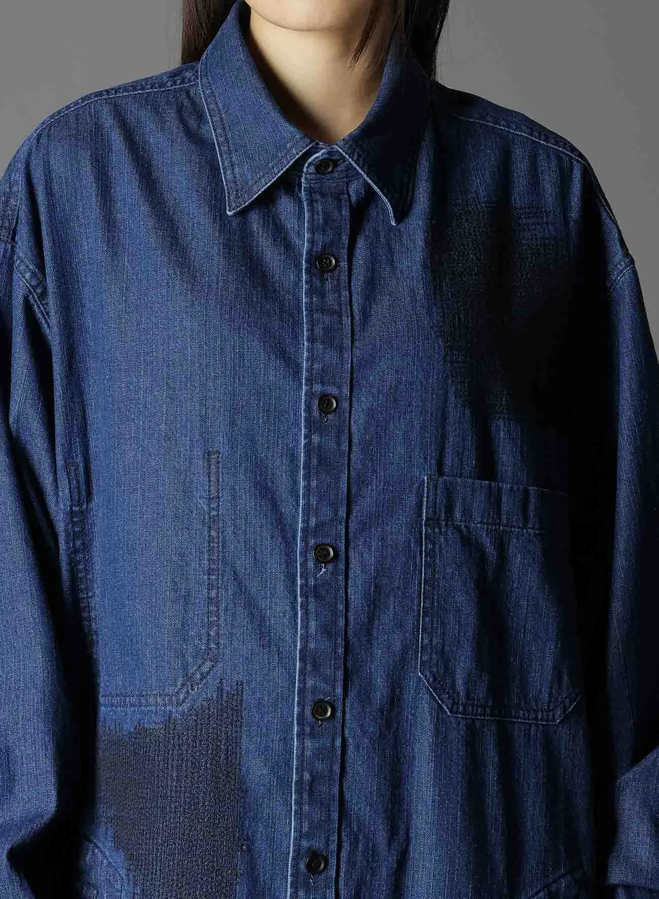 8OZ DENIM   DUNGAREE LONG SHIRT