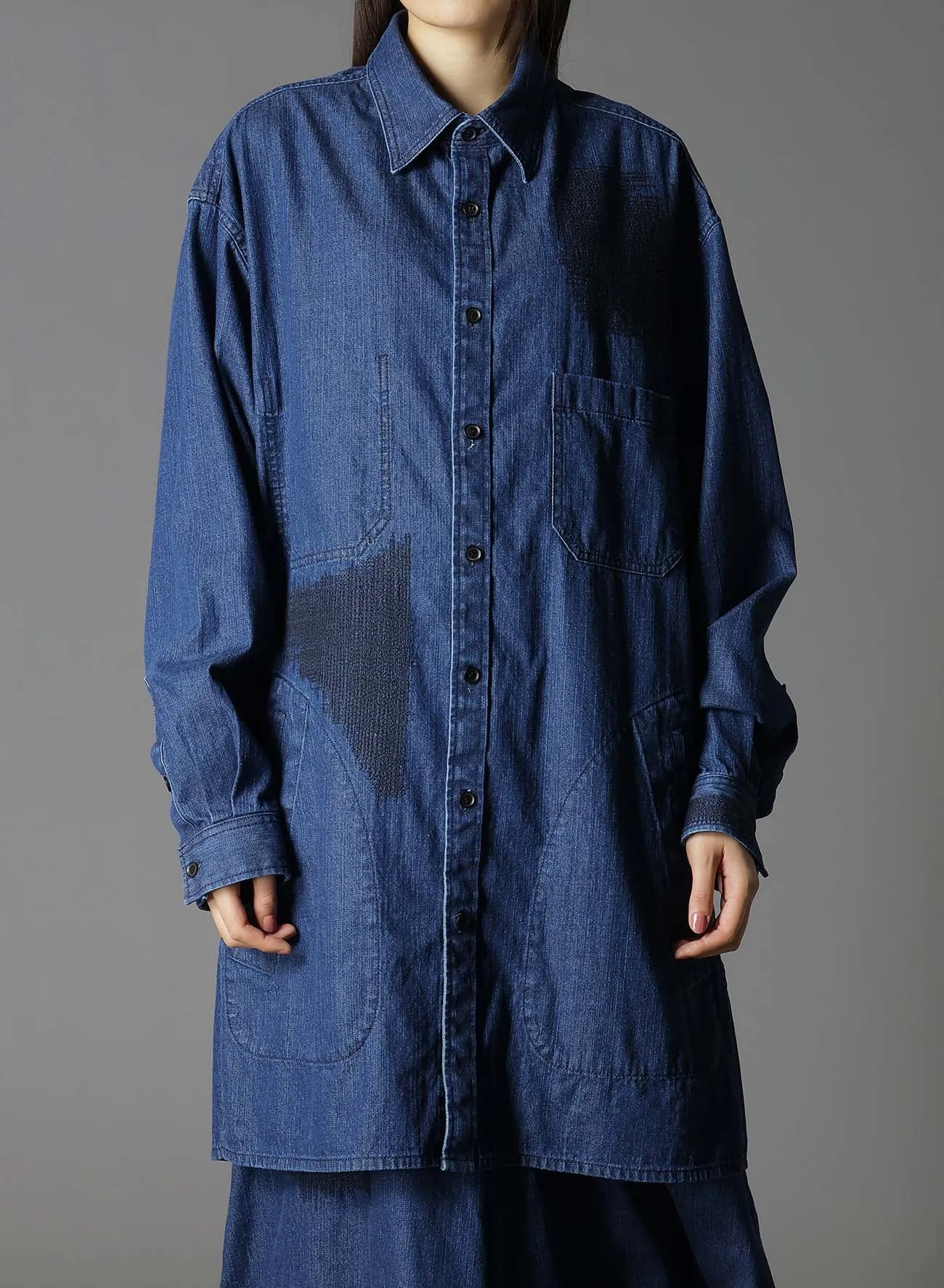 8OZ DENIM   DUNGAREE LONG SHIRT