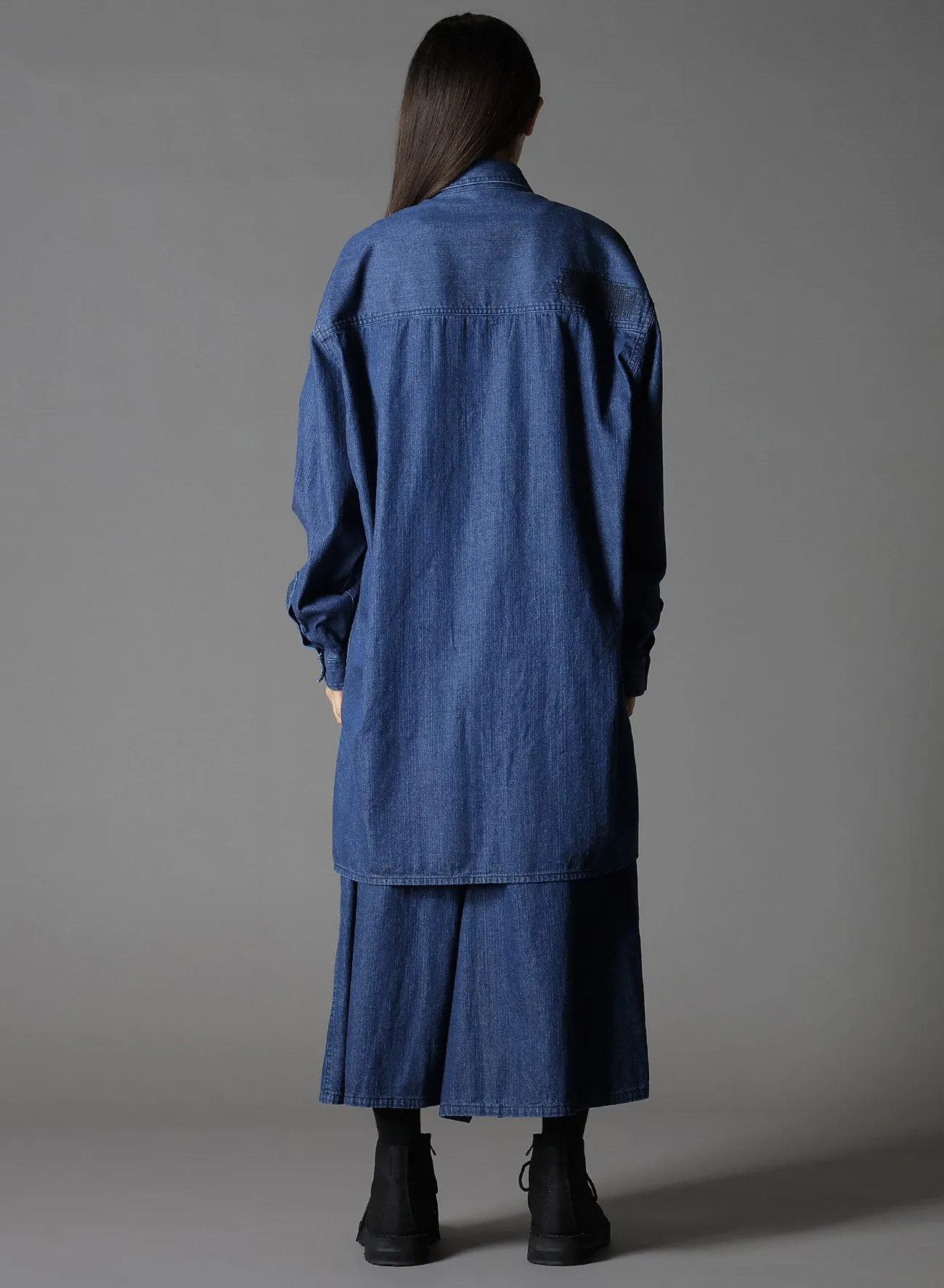 8OZ DENIM   DUNGAREE LONG SHIRT