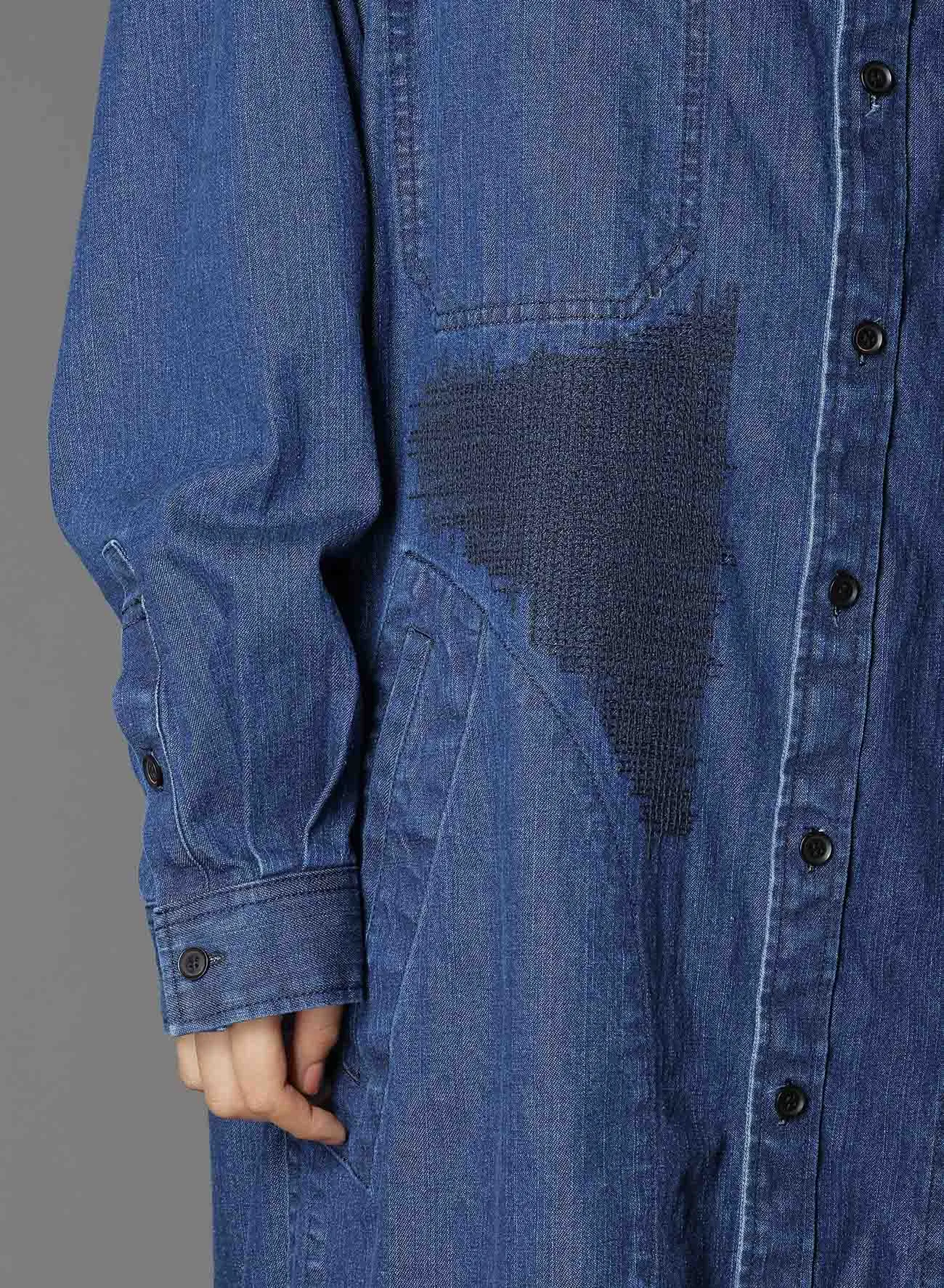 8OZ DENIM   DUNGAREE LONG SHIRT