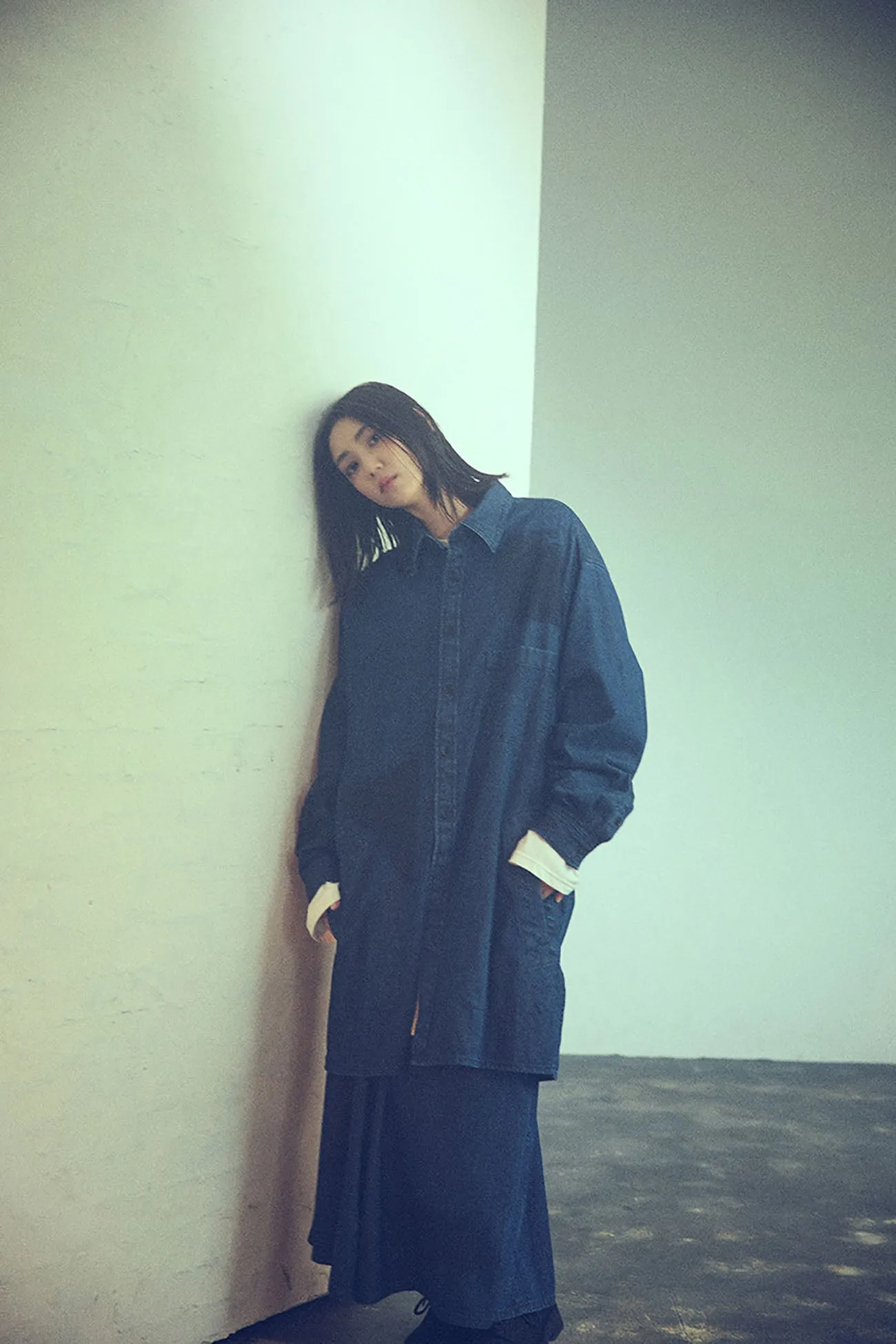 8OZ DENIM   DUNGAREE LONG SHIRT