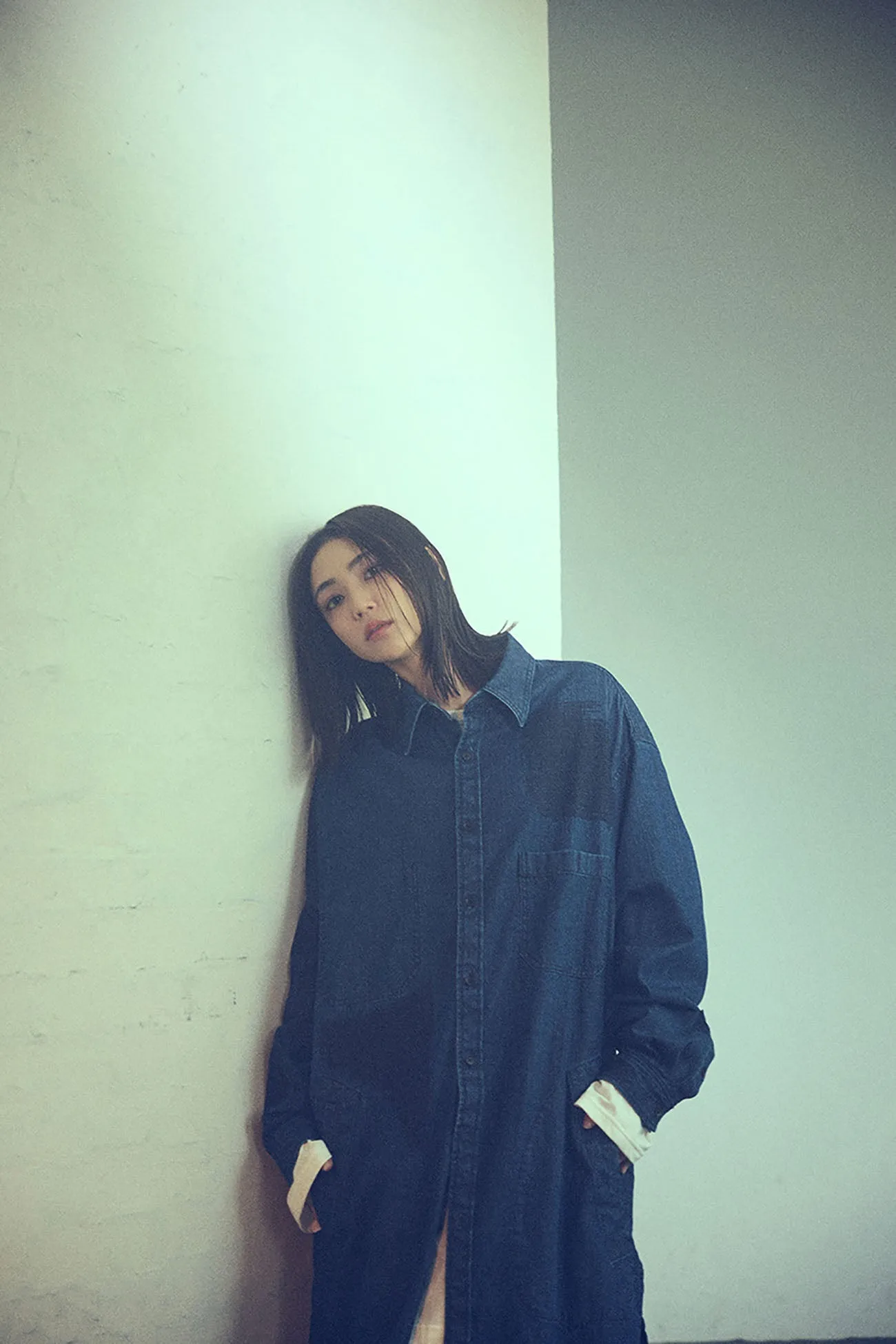 8OZ DENIM   DUNGAREE LONG SHIRT