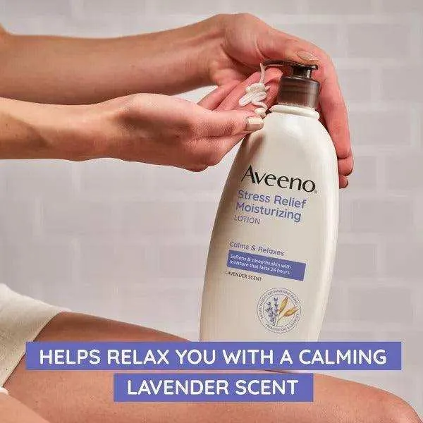 Aveeno Stress Relief Moisturizing Body Lotion Lavender Scent - 18oz