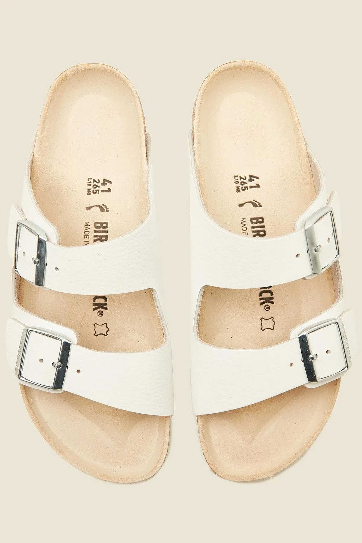 Birkenstock Womens Arizona Smooth Leather Narrow White