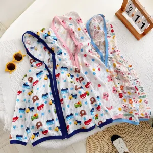 Cartoon Breathable Sun Protection Zip-Up Hoodie