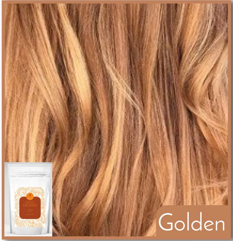Golden Color Henna Mehndi For Hair, All Natural Ingredients , Plant Based 20 Gms Packets