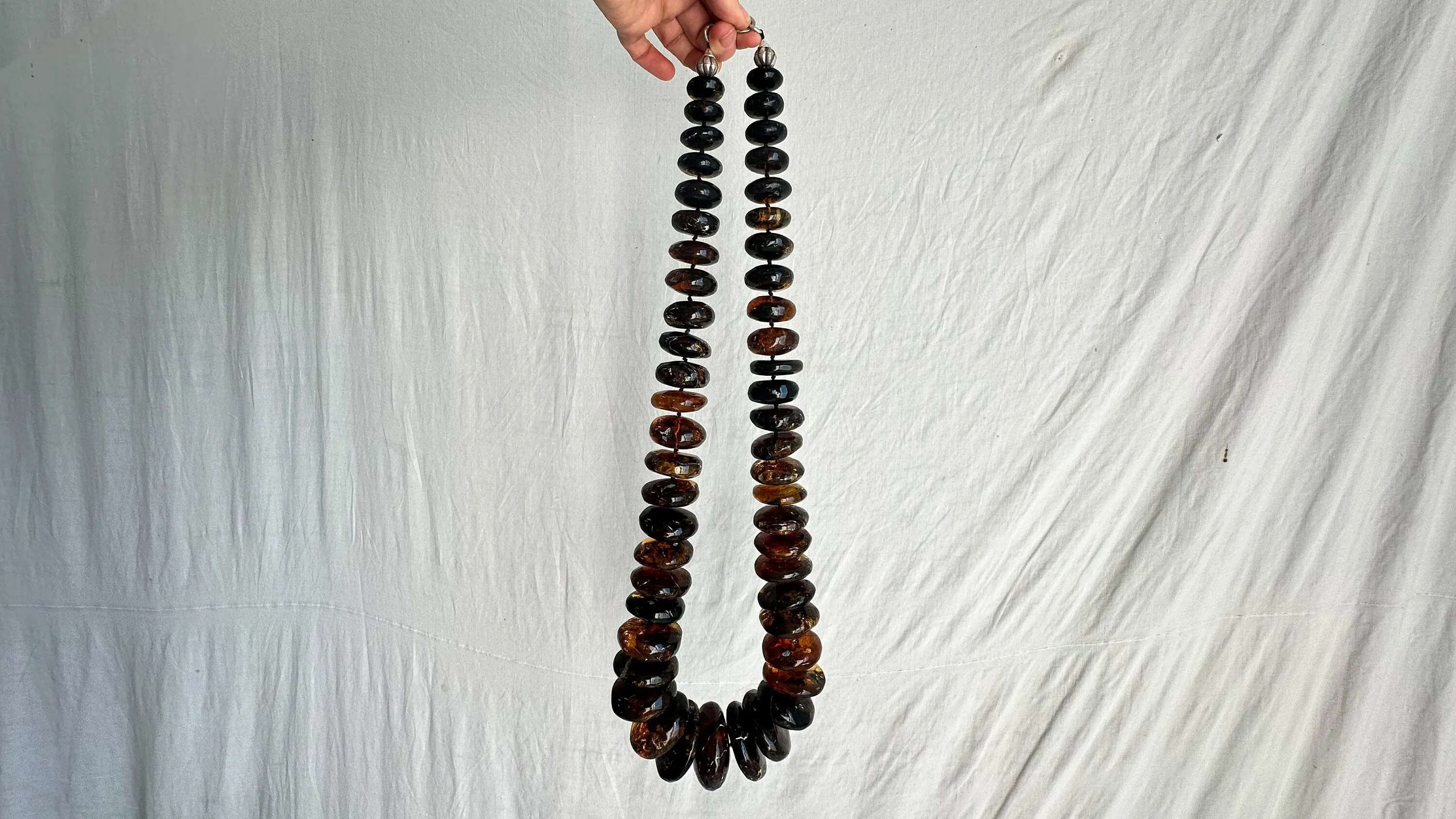 Huge Amber Necklace. Rondelles. Dramatic and Gorgeous! IN COMPLIANCE with Etsy Regulations.