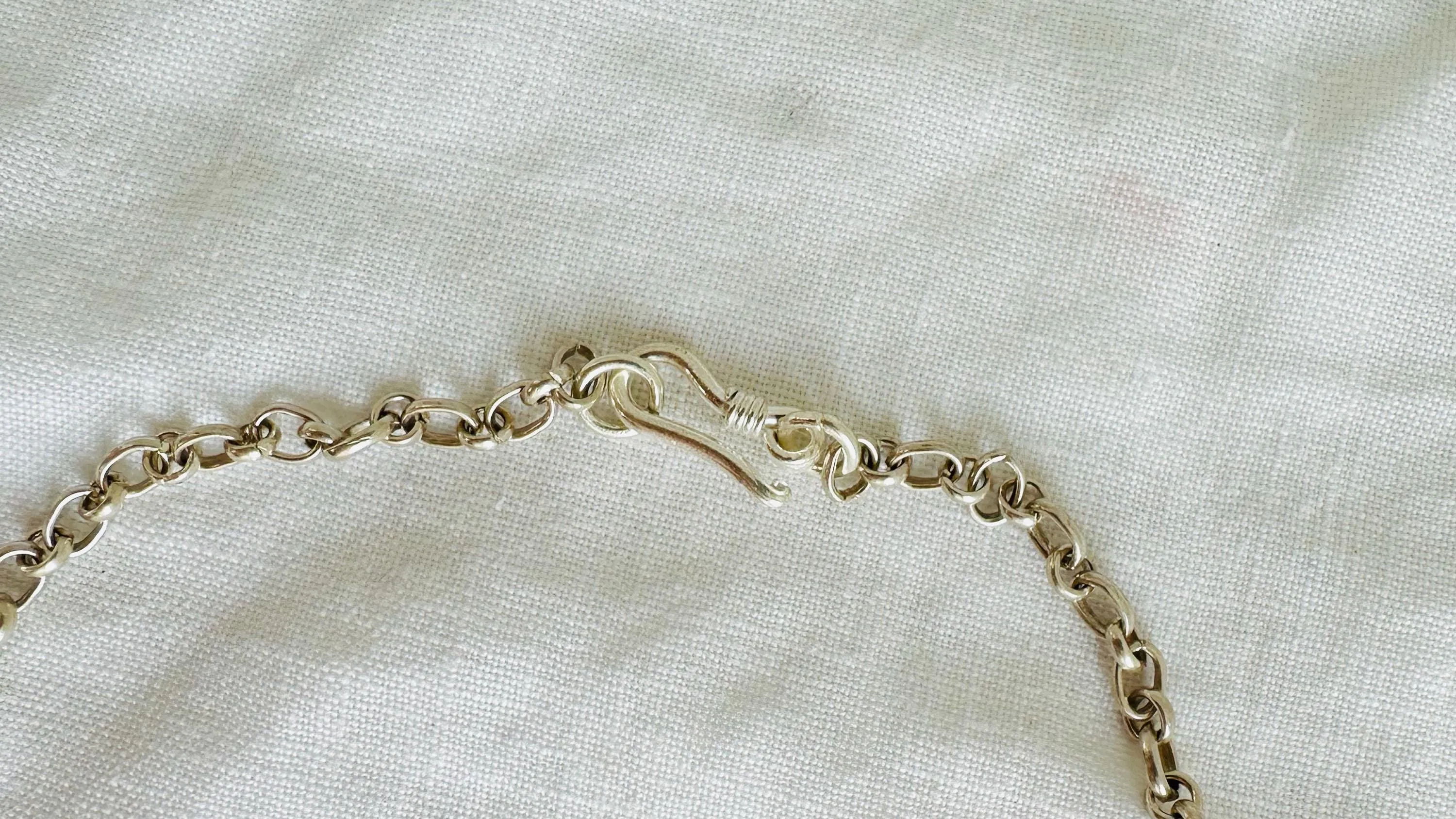 Large Amber Pendant on a Silver Chain. 2622