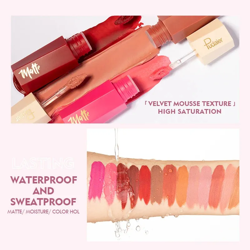 Pudaier Waterproof Matte And Moisturizing Liquid Lipstick