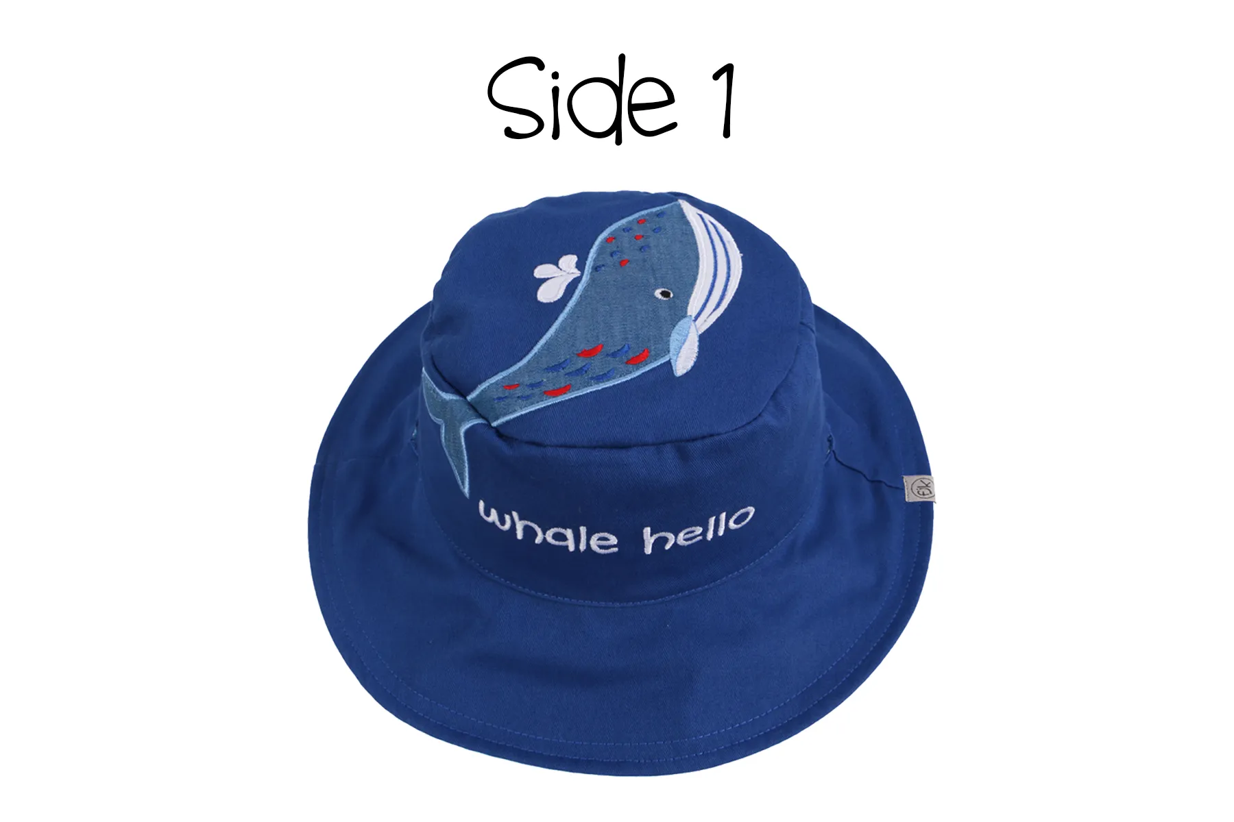Reversible Baby & Kids Sun Hat - Blue Whale & Octopus