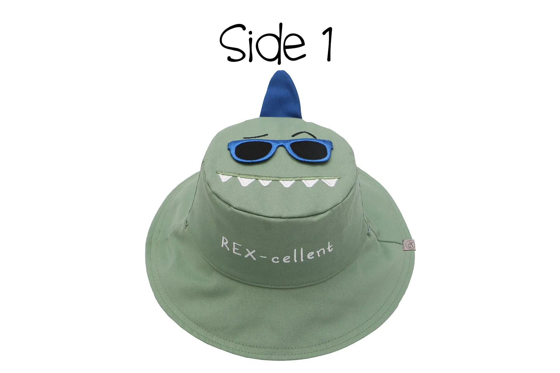 Reversible Baby & Kids Sun Hat - Dinosaur & Surfer Dino