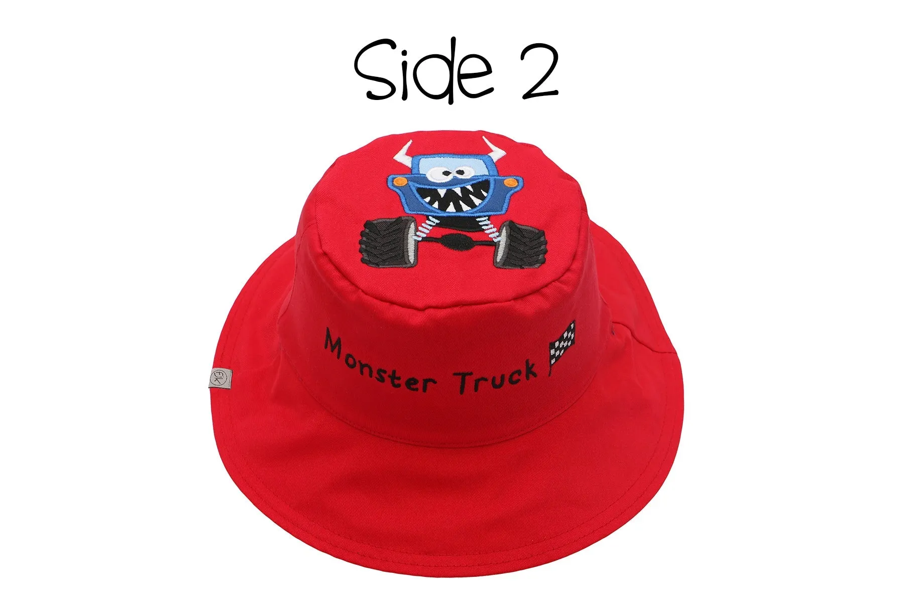 Reversible Baby & Kids Sun Hat - Monster Car